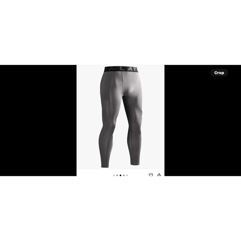 LAFROI Men's Quick Dry Cool Compression Fit Tight Medium, Pocket Black.Sz L